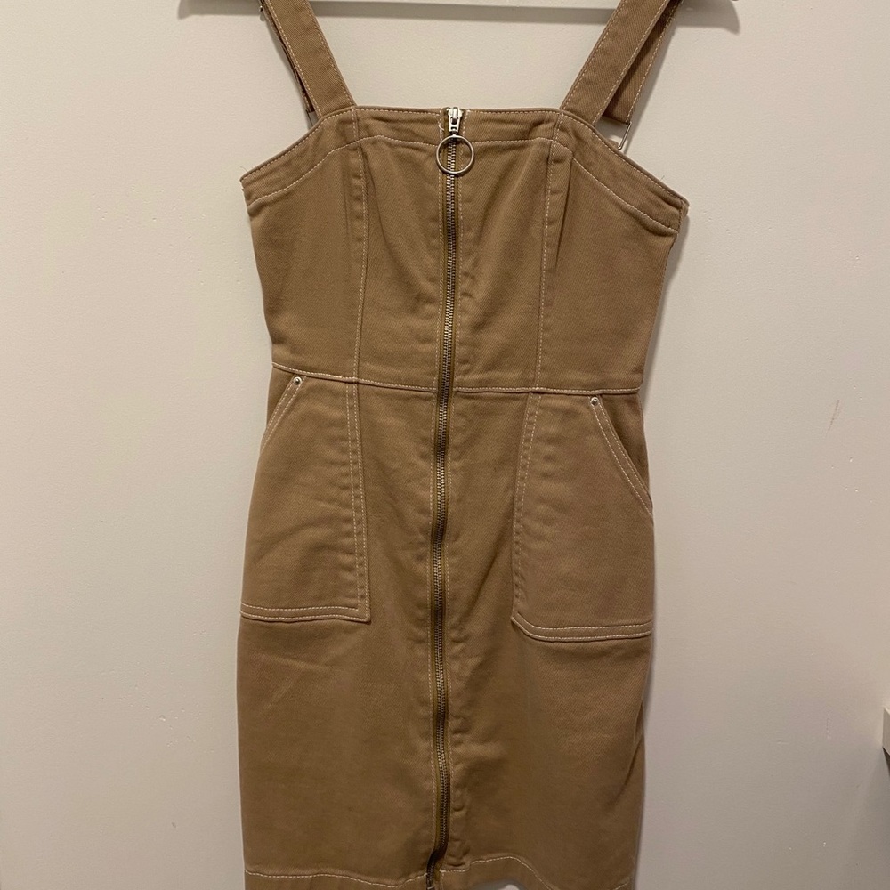 H&M Tan Denim Dress - Size 2 - Picture 2 of 5